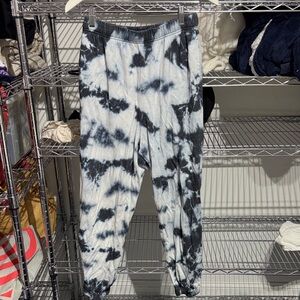 Garage Black and White Tie-Dye Joggers slight stain shown